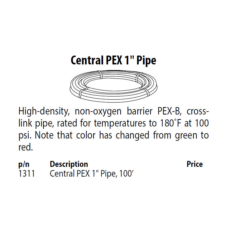 Tube Pex Central Boiler 1"x 100'