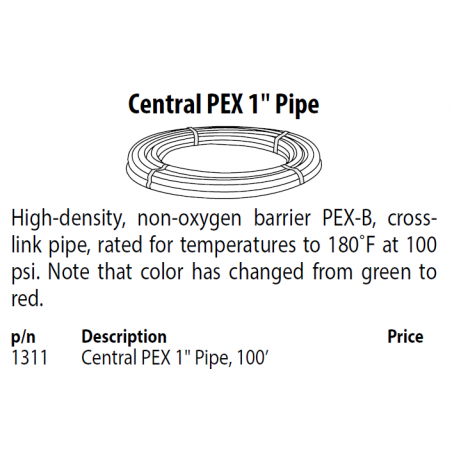 Tube Pex Central Boiler 1"x 100'