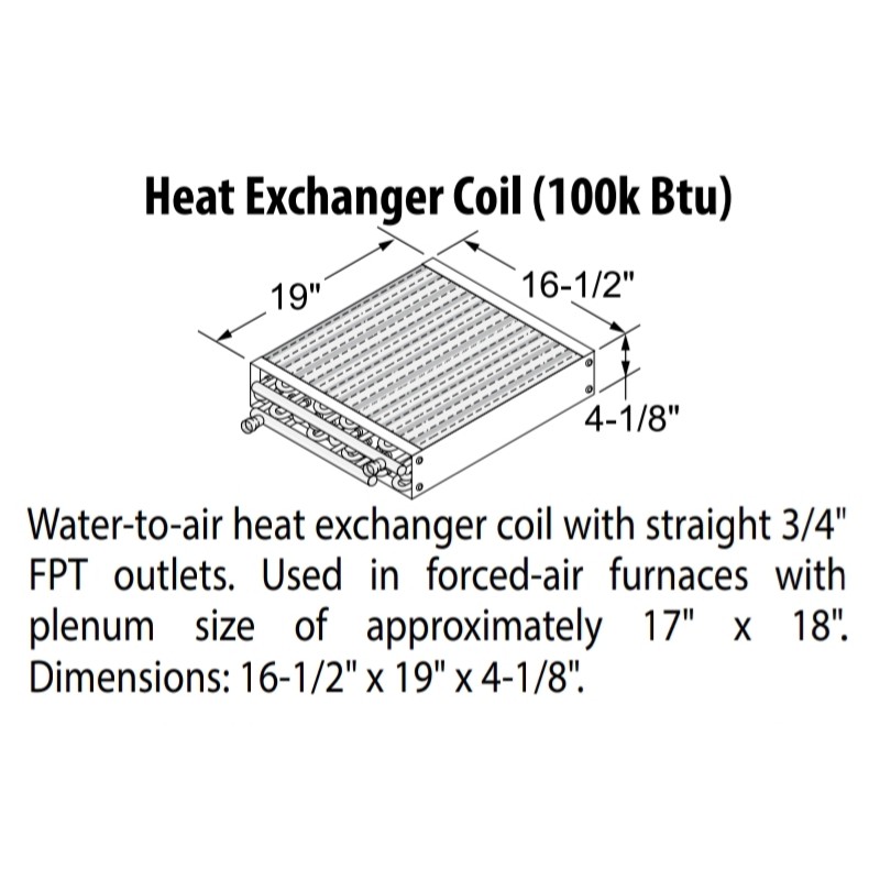 ÉCHANGEUR DE CHALEUR eau-air (100K BTU)