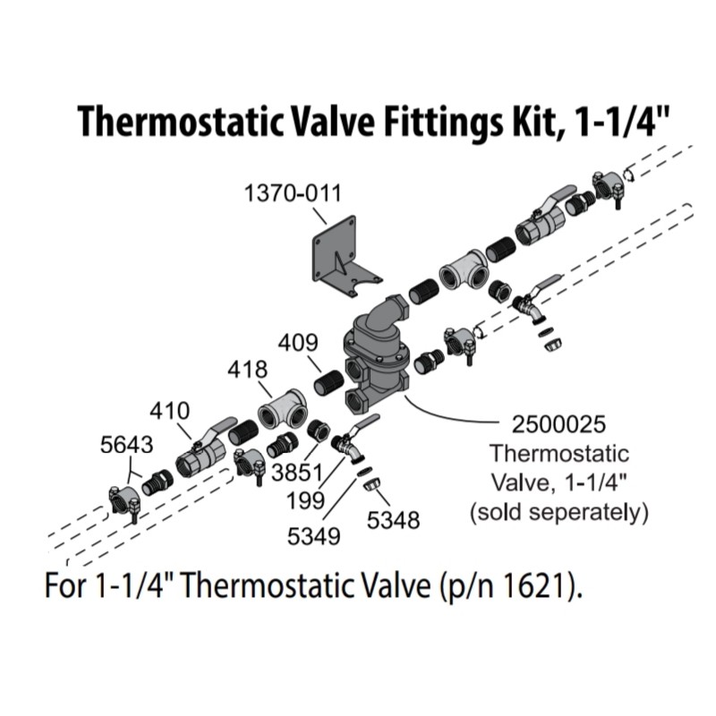 1-1/4″ Thermostatic Valve Fittings Kit