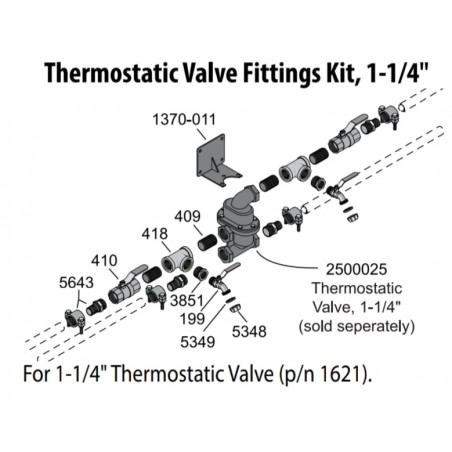 1-1/4″ Thermostatic Valve Fittings Kit