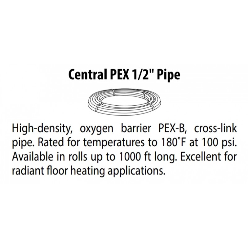 Pex  1/2" Tuyau à barrière d'oxygène (vendu au pied)