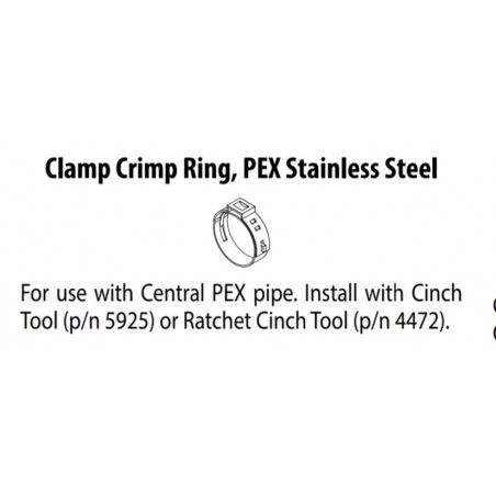 PEX 1/2" Stainless Steel Clamp Crimp Ring