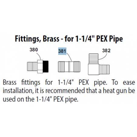 Brass Coupling, 1-1/4" barb x 1-1/4" barb