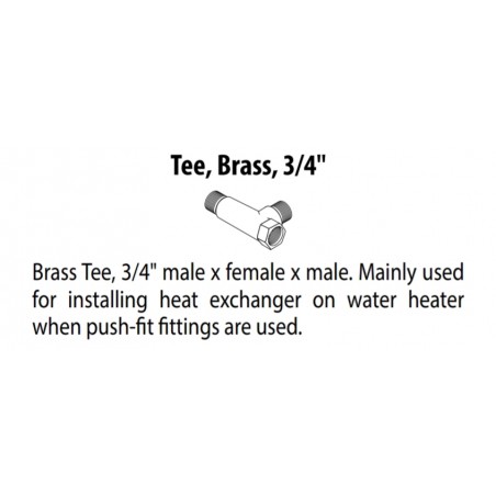 Brass Tee, 3/4"male x3/4"female x 3/4"male.