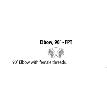 90˚ Elbow, Black, 1-1/4"