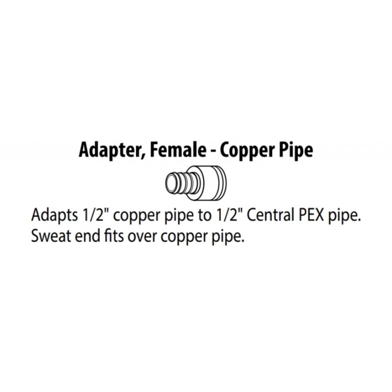 Female Adapter, 1/2" barb x 1/2" sweat fittings