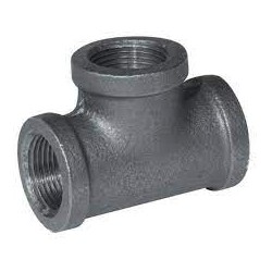 Tee, Black, 3/4" NPT