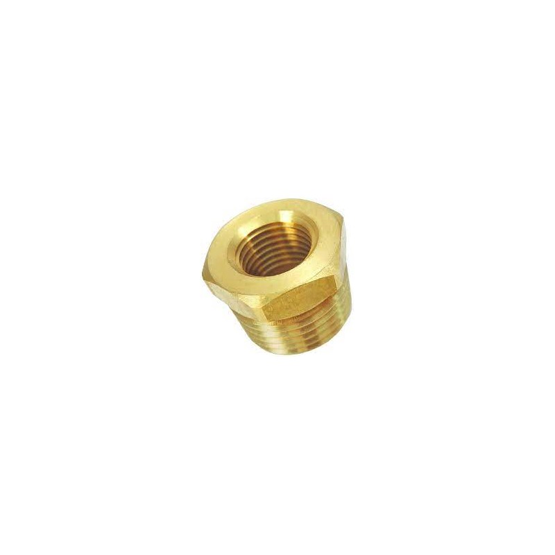 Brass Hex Bushing, 1/2" x 1/8" NPT