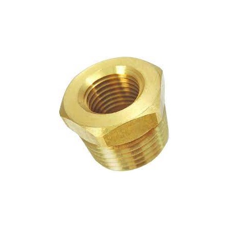 Brass Hex Bushing, 1/2" x 1/8" NPT