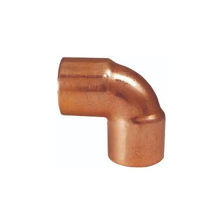 90˚ Elbow, Copper Pipe, 1" x 1" sweat fittings