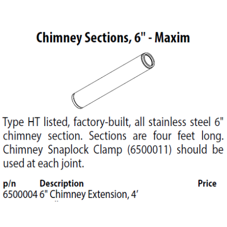 Sections de cheminée, 6"