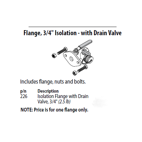 Isolation Flange with Drain Valve, 3/4"